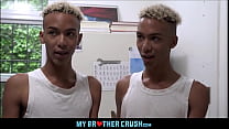 hd একস hot skinny black twink identical twin diego and dante threesome with black eric ford in kitchen sex