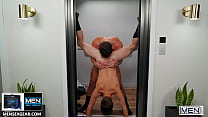 hd এর stud jj knight eats out twinks joey mills tight small butt pounds him in an elevator men follow and watch joey sex