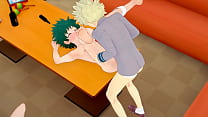hd sis my hero academia yaoi bakugou fucks deku in a karaoke while uraraka looks on manga anime porn hardsex sex