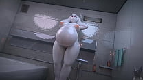 hd toriel takes a shower while digesting a human sex
