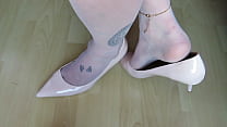 hd apollo beige patent eks leather high heels and nylons shoeplay by isabellesandrine sex